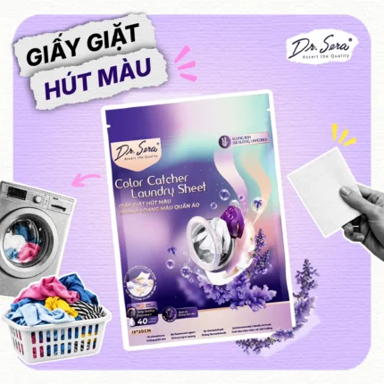 Giấy giặt hút màu chống loang Dr.Sera hương oải hương