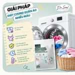 Giấy hút màu Dr.Sera giúp giặt chung quần áo nhiều màu, tránh loang màu và tiết kiệm thời gian, nước