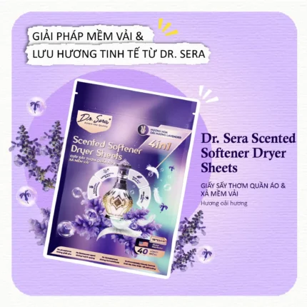 Dr.Sera Scented Softener Dryer Sheets giấy sấy thơm và xả mềm vải hương oải hương