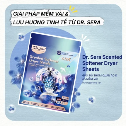 Dr.Sera Scented Softener Dryer Sheets giấy sấy thơm và xả mềm vải hương phong lan
