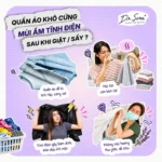 Giấy sấy thơm Dr.Sera giải quyết tình trạng quần áo khô cứng, mùi ẩm và tĩnh điện